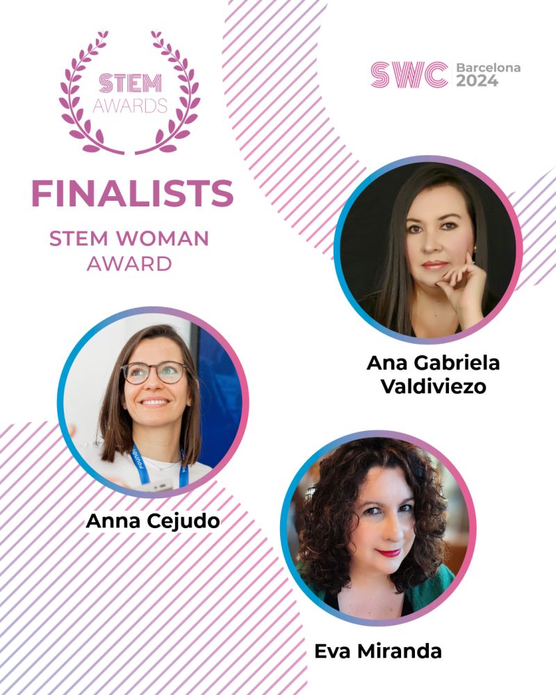 👍⭐#SWCBarcelona2024 We have the 3 finalists for the #STEMWomanAward 2024! 🏆
They are: 
👩‍🔬 Ana Gabriela Valdiviezo
👩‍🏫 Anna Cejudo and 
👩‍💻 Eva Miranda

The award ceremony will take place next Tuesday, November 12th 🗓️
📍<a href="/Esade/">Esade</a>
🎟️Tickets  lnkd.in/dvcSw7n
#MujeresSTEM