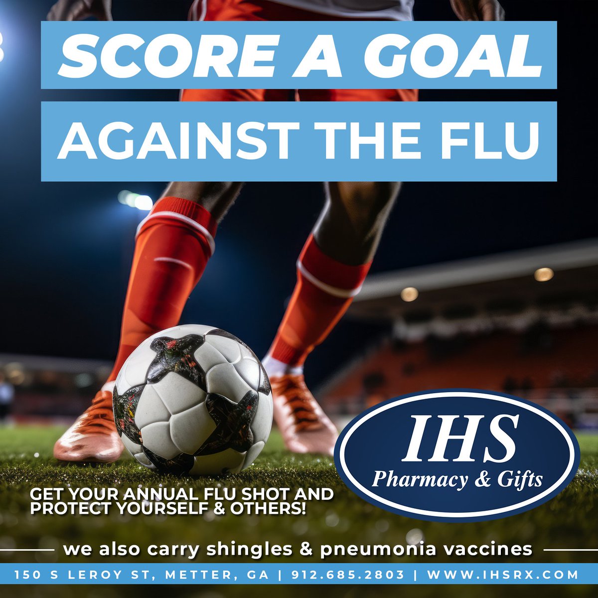 ihspharmacy's tweet image. ⚽Score a goal against the flu! Get your flu shot and stay on the field this season. 💉

#GoalForHealth #FluShotVictory #StrongDefense #IHSPharmacyAndGifts #IHS #LocallyOwned