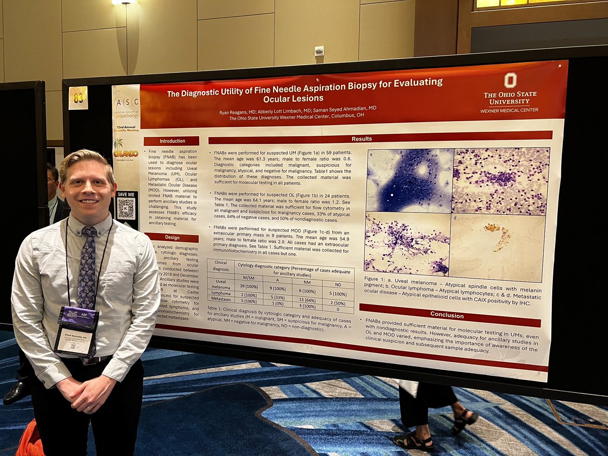OhioStatePath (@ohiostatepath) on Twitter photo <a href="/OSUWexMed/">The Ohio State University Wexner Medical Center</a> Resident <a href="/reagans_ryan/">Ryan Reagans</a> presenting <a href="/cytopathology/">Cytopathology.org</a> #ASCyto24
#medtwitter #pathology #pathtwitter #cytopathology <a href="/OSUWexMed/">The Ohio State University Wexner Medical Center</a> Resident <a href="/reagans_ryan/">Ryan Reagans</a> presenting <a href="/cytopathology/">Cytopathology.org</a> #ASCyto24
#medtwitter #pathology #pathtwitter #cytopathology