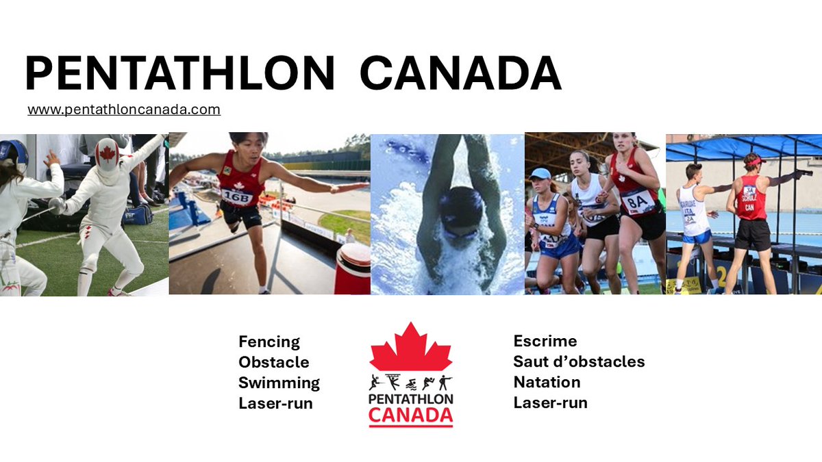 MODERN PENTATHLON!
What is it, you ask?
We say it all here. in our new banner and we welcome all athletes to give it a try.

#fencing #obstacle #swimming #running #lasershooting #PENCAN #modernpentathlon
 @sportcanada <a href="/WorldPentathlon/">UIPM - World Pentathlon</a> #pentathloncanada
