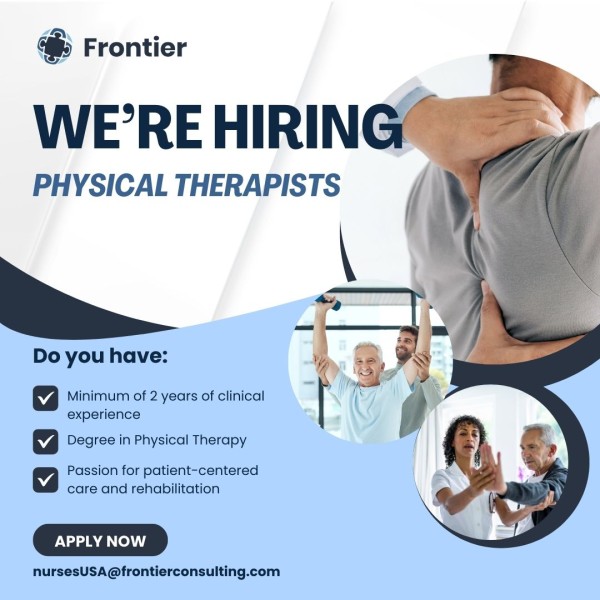 _frontierglobal's tweet image. 💼 We’re Hiring Physical Therapists!

Do you have 2 years of clinical experience and a passion for patient care? Join our healthcare network in the USA! 🌍

📧 Apply: nursesUSA@frontierconsulting.com

#PhysicalTherapyJobs #HealthcareOpportunities #RelocateToUSA