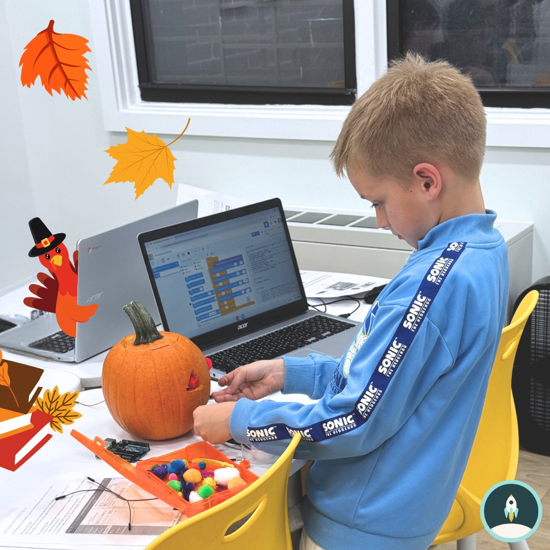 thecodingspace's tweet image. We were blown away by our students in our October workshop where they learned to use Arduino technology to bring pumpkins to life! Up next, a gratitude workshop on 11/23. Stay tuned for details! 🦃
#TheCodingSpace #STEM #stemforkids #learningthroughplay #creativekids #nyc
