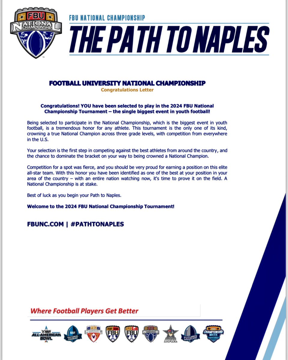 Grateful for the opportunity to play for the FBU National Championship and compete against some of the best in the country.