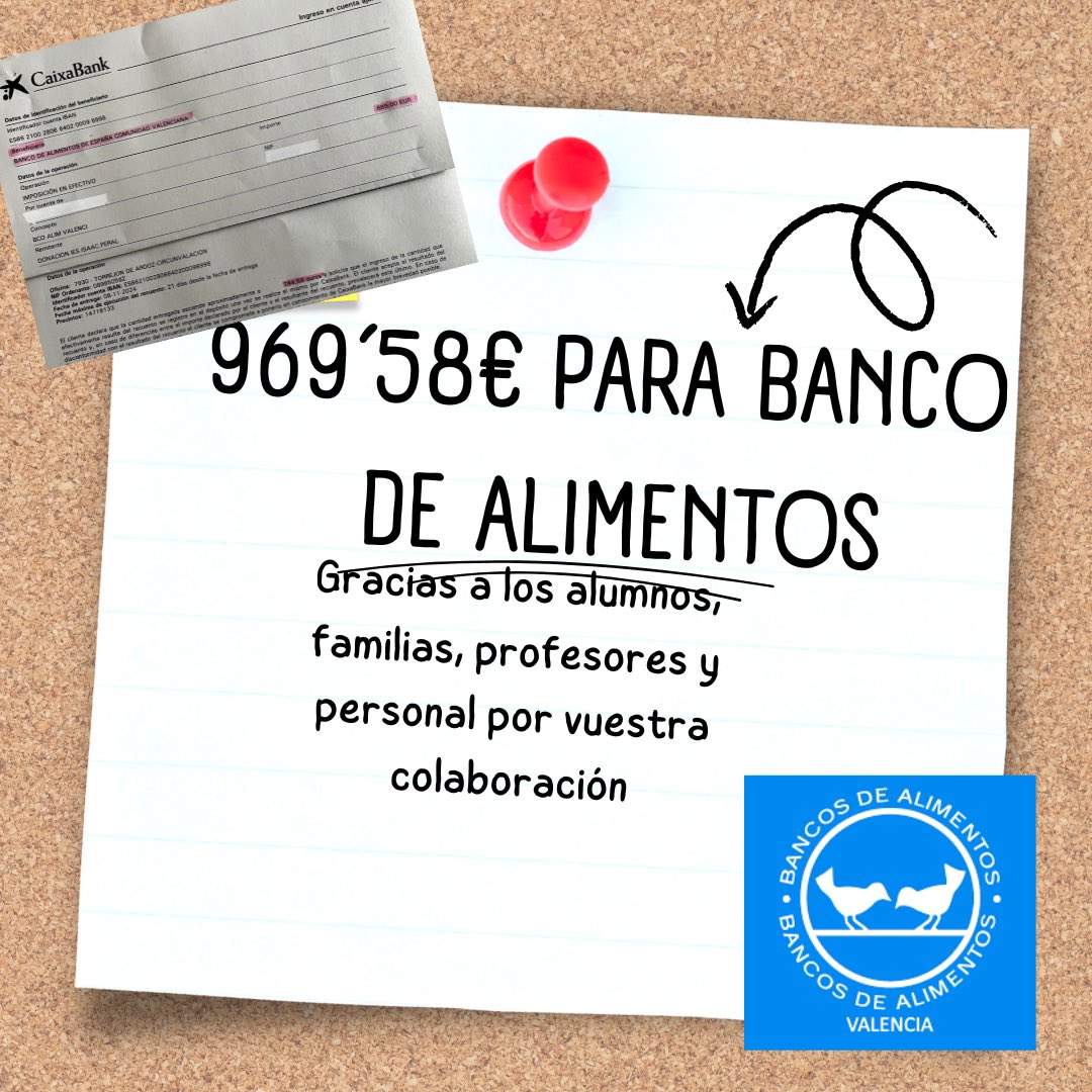 No podemos sentirnos más orgullosos de todo el alumnado, sus familias y todo el personal del centro por su colaboración con los afectados por la Dana de Valencia. #isaacperal #todosconvalencia #torrejonconvalencia