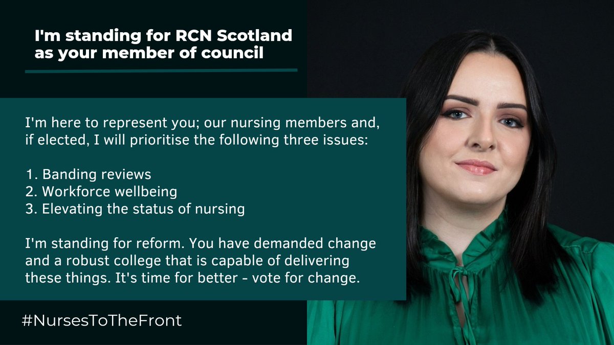 LeanneHPatrick's tweet image. Right now:

- Nursing recruitment freezes
- No jobs for new nurses 
- Nursing roles being downbanded
- Losing 1 nurse every week to suicide

Nursing needs strong, bold and uncompromising leadership.

I&apos;m standing for election to put #NursesToTheFront

Post your ballot today!