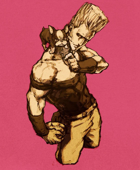 #1日1ラクガキフレンチブルを飼ってるせいで、ボストンテリアを小さく描いちゃうんすよねー、特に頭が小さいそしてボステリは美形揃いやっぱ初期のイギーはフレブル寄りだってば #ジョジョの奇妙な冒険 