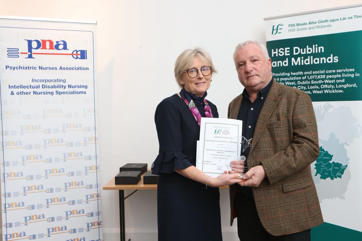 There wasn’t a dry eye in the room as Aine Daly presented Gerry Hutton with his Lifetime Achievement Award, recognising decades of dedication and impact in mental health care. A truly well-deserved honor for an incredible career. #NurseAwards #MentalHealth #LifetimeAchievement