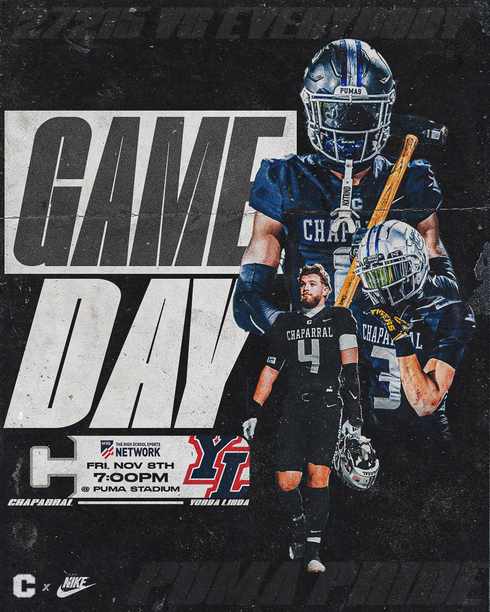 Yorba Linda. 7pm. Home. CIF D2 Rd.1

#PumaPRIDE