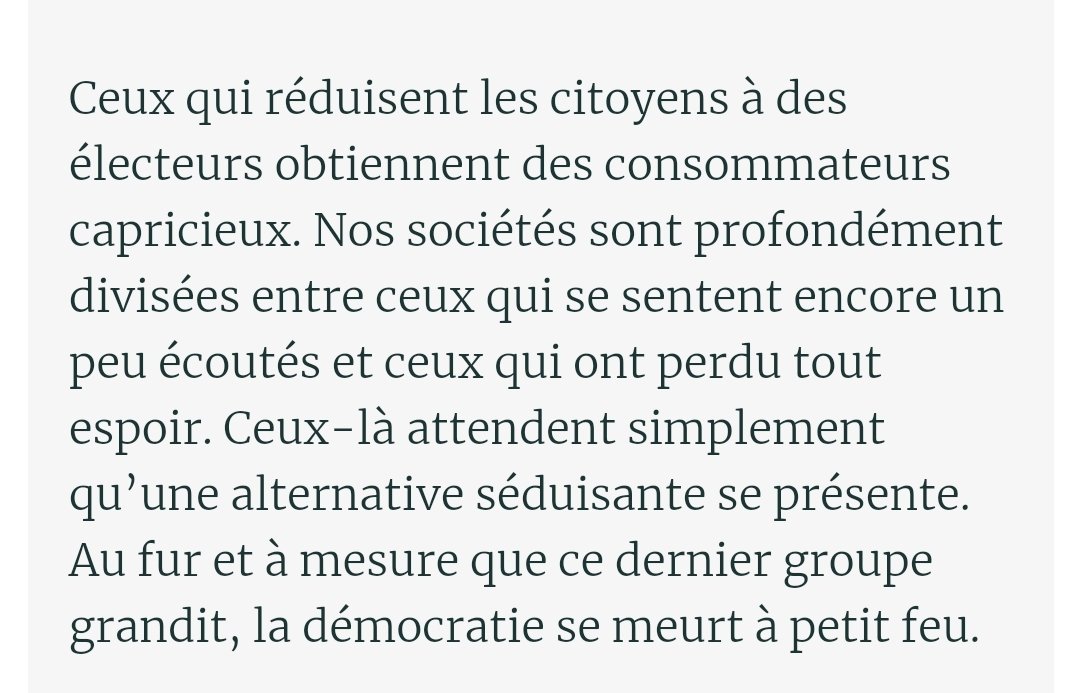 ‼️Magnifique analyse de <a href="/Davidvanrey/">David Van Reybrouck</a> du résultat de #USAElection2024 🇺🇸 et plus largement de la crise de la #démocratie #représentative traduite pour <a href="/Daardaar_be/">DaarDaar</a> par le brillant <a href="/GDeneufbourg/">Guillaume Deneufbourg</a> 👇