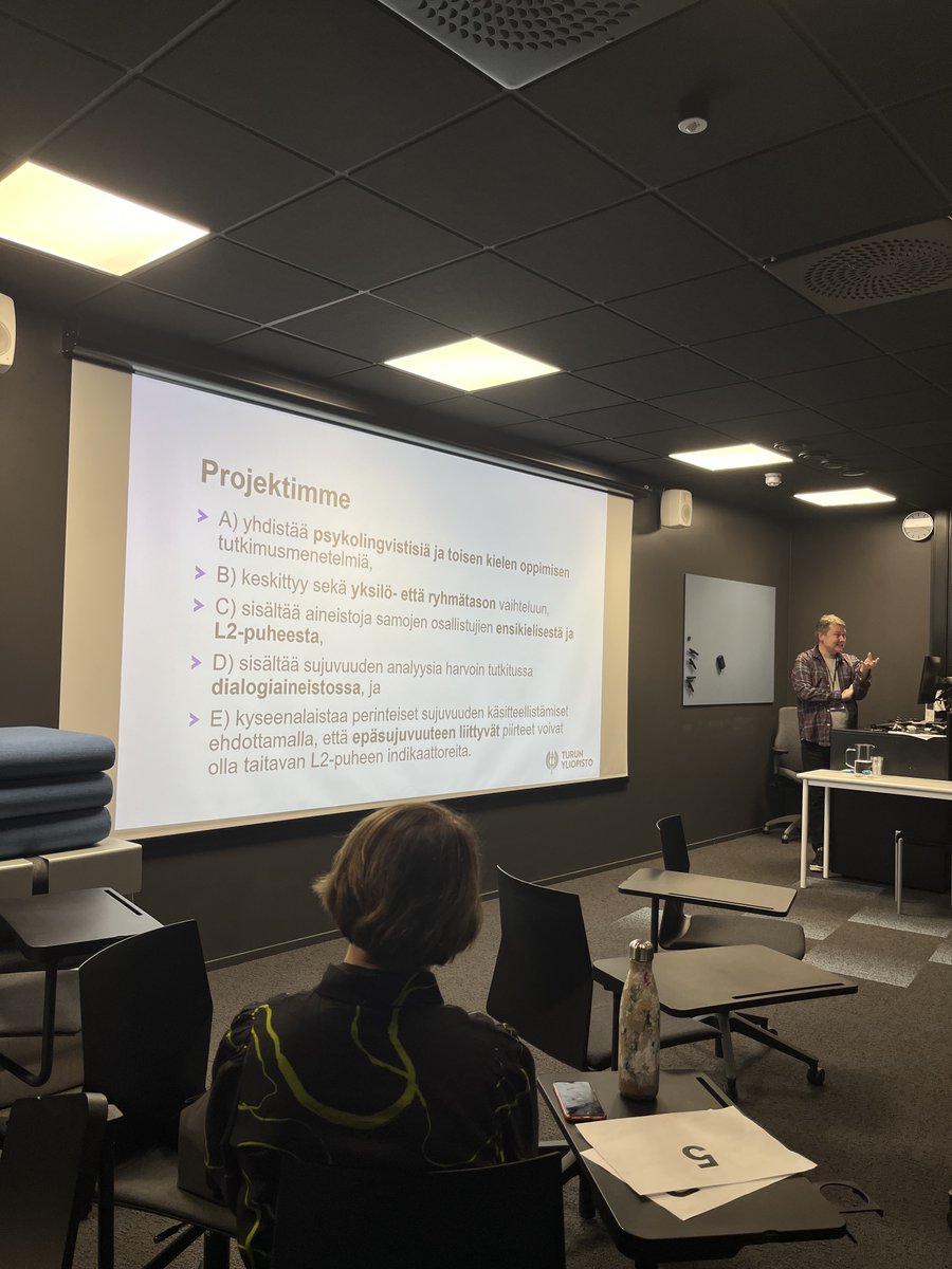 paupelt's tweet photo. This afternoon was a fluency-filled one in the speech workshop at #AFinLA2024: I presented the #ILFACT project, @LehtilaElina her work on eye-tracking+fluency, Leena Rihko her MA thesis on fluency activities+perceptions & @Pekka_Lintunen the #FDF2 project results. #FlowLangGroup https://t.co/AyINC6aGnD