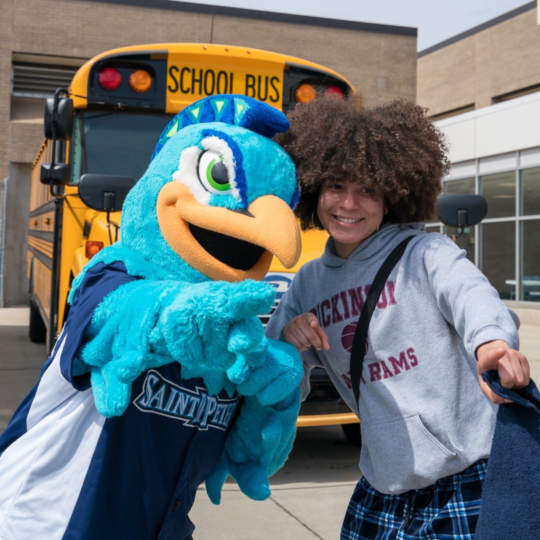 Sometimes, as a Peacock, you have to strut your stuff. 🦚 That #FridayFeeling. #SaintPetersUniversity #PeacockNation