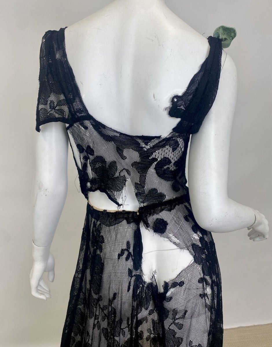 mistresstailor's tweet photo. My current cope is that I just bought this very beautiful/very damaged 1930s lace dress and some silk bobbinet and I’m going to repair it so its wearable https://t.co/0PbDehGrZz