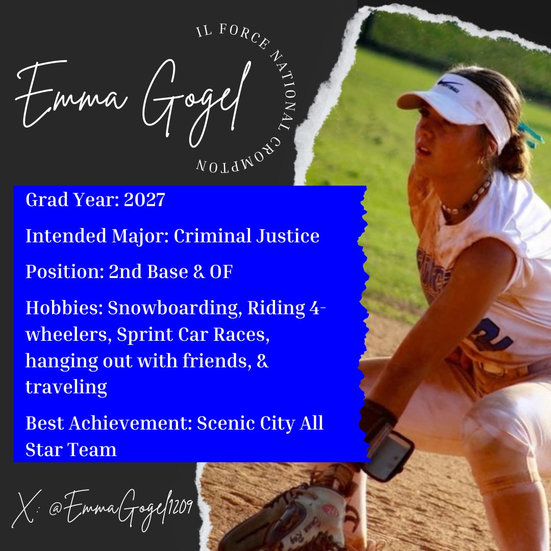 ITS FORCE FRIDAY! Our next spotlight of the season is… <a href="/EmmaGogel1209/">Emma Ray</a> the player who is an amazing competitor! She sells out every at bat and every play and it truly shows at the plate &amp; in the field! We are super excited to have you back and we hope to see you all @ 6! #Compete