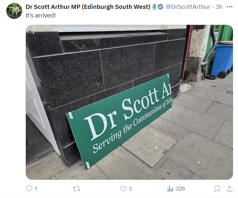 Del_ivered's tweet photo. Is 'Dr' Scott opening a GP practice?
He's an expert on #Arthuritis which will take a generation to cure in Edinburgh. https://t.co/qovkmLGmtr