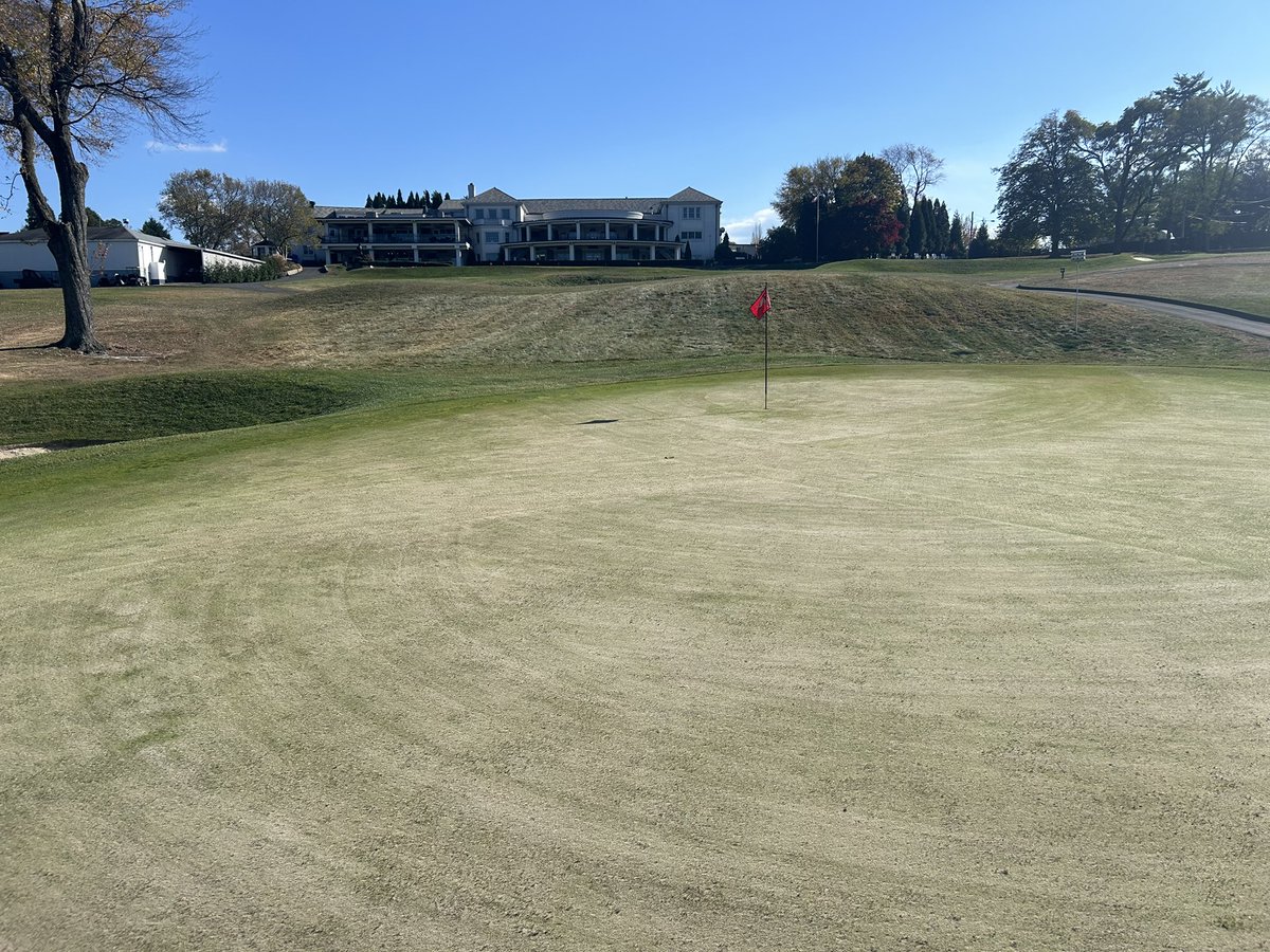 AndrewDooleyGCS's tweet photo. A smooth landing &finish to our @UnionLeagueGolf #torresdale 2024 fall aeration week. The #turf #team crushed it! The course reopened today. Golf academy construction continues along with our 40+ day drought! #raindance #turflife #golfcoursemaintenance โณ๏ธ๐ช@ScottBordner @JStehel https://t.co/OuET8h8jwq