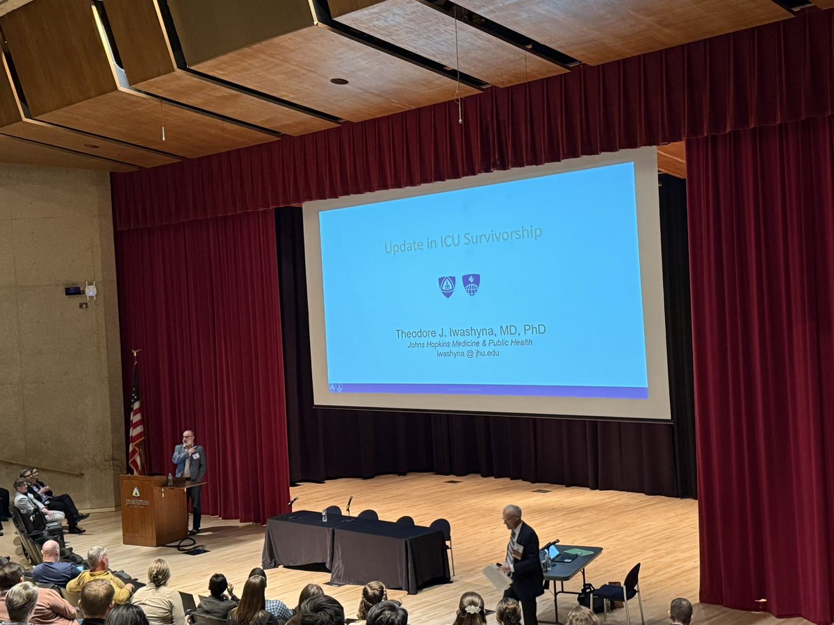 Amazing Speaker: 

Update in ICU Survivorship 
By @Theodore J. Iwashyna MD PhD

<a href="/RehabHopkins/">Johns Hopkins PM&R</a> 
<a href="/icurehab/">Hopkins ICU Rehab</a> 
<a href="/HopkinsMedicine/">Johns Hopkins Medicine</a> 
<a href="/DrDaleNeedham/">Dale Needham, MD, PhD</a> 

#ICURehab