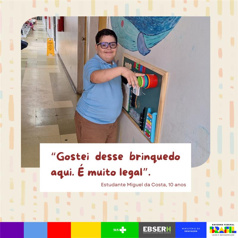 hubrasil_gov's tweet photo. Cinco painéis de atividades sensoriais foram instalados no ambulatório de pediatria do HC-UFPE, vinculado à Ebserh. Fixados em paredes, os painéis possuem brinquedos e objetos que estimulam os sentidos (como tato, visão e audição)+ https://t.co/SgR0avWY5T