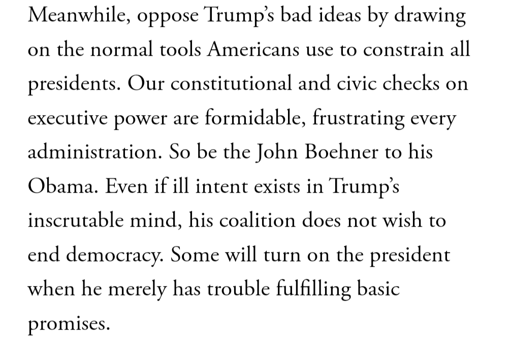ryanreaves's tweet photo. This might be the worst take on Trump I have yet seen. "Treat Trump like anyone else" while his party is already dismantling every guard rail and check on his power is truly terrible advice. https://t.co/QsjHr1RPNH