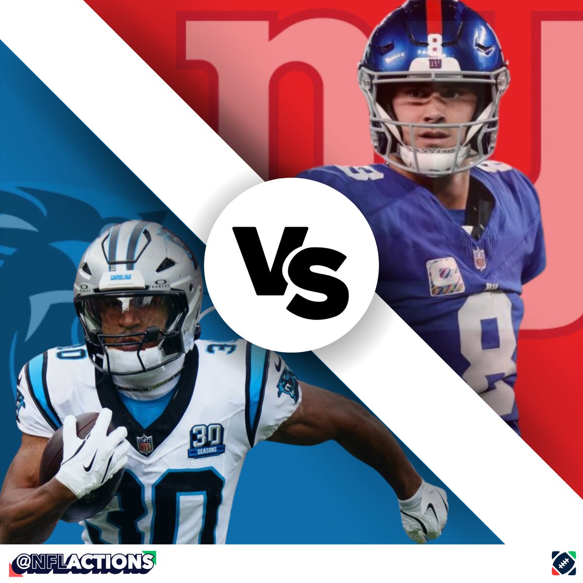 NFLActions's tweet photo. Who win this Sunday morning matchup in Germany? 

🔁 Repost for #Giants
❤️ Like for #Panthers

#NYGiants #KeepPounding
#NFL #NFLNews #nflfootball https://t.co/8gq7cKfIOb
