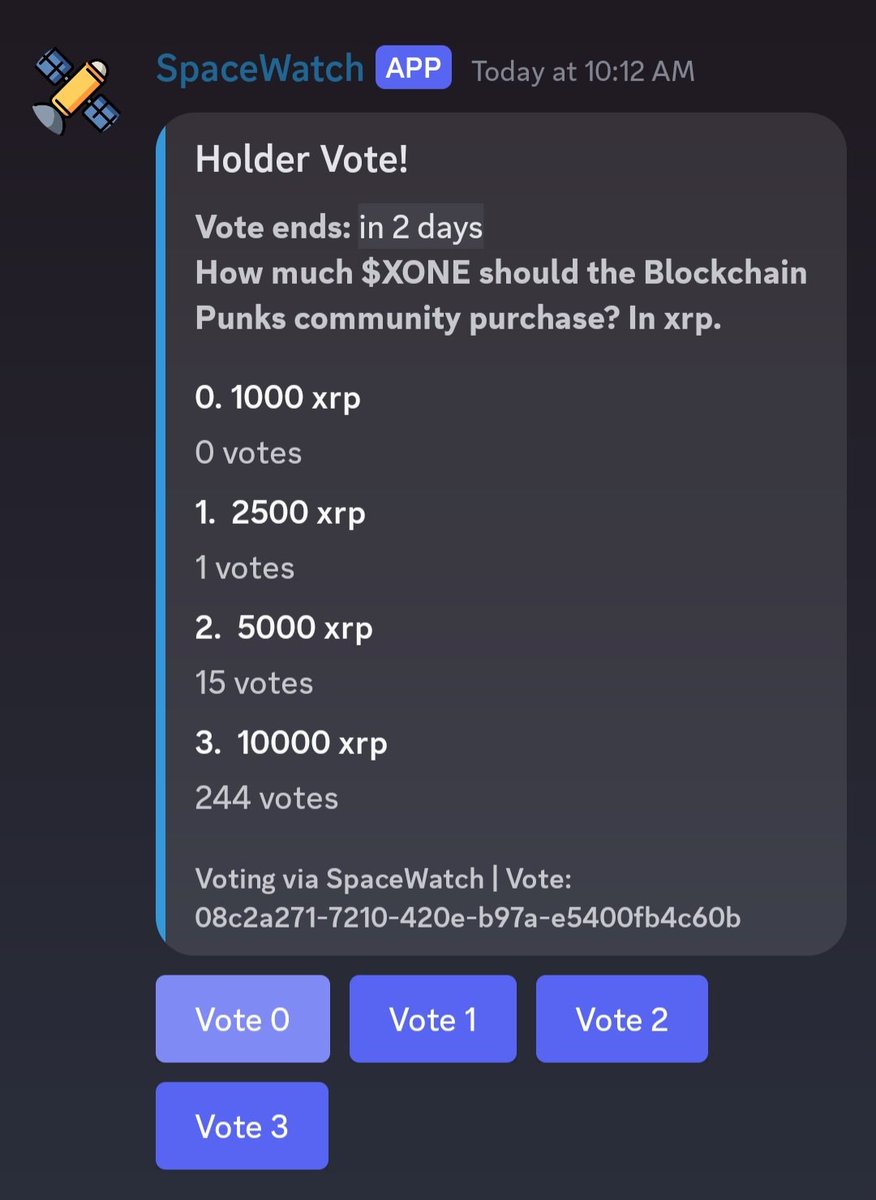 LegionofDegens's tweet image. Well the #BlockchainPunks have spoken!

Over 51% of the votes have been placed on 10k xrp buy.

In the coming hours (not giving specific time) I will place a 10k xrp buy order on $XONE.