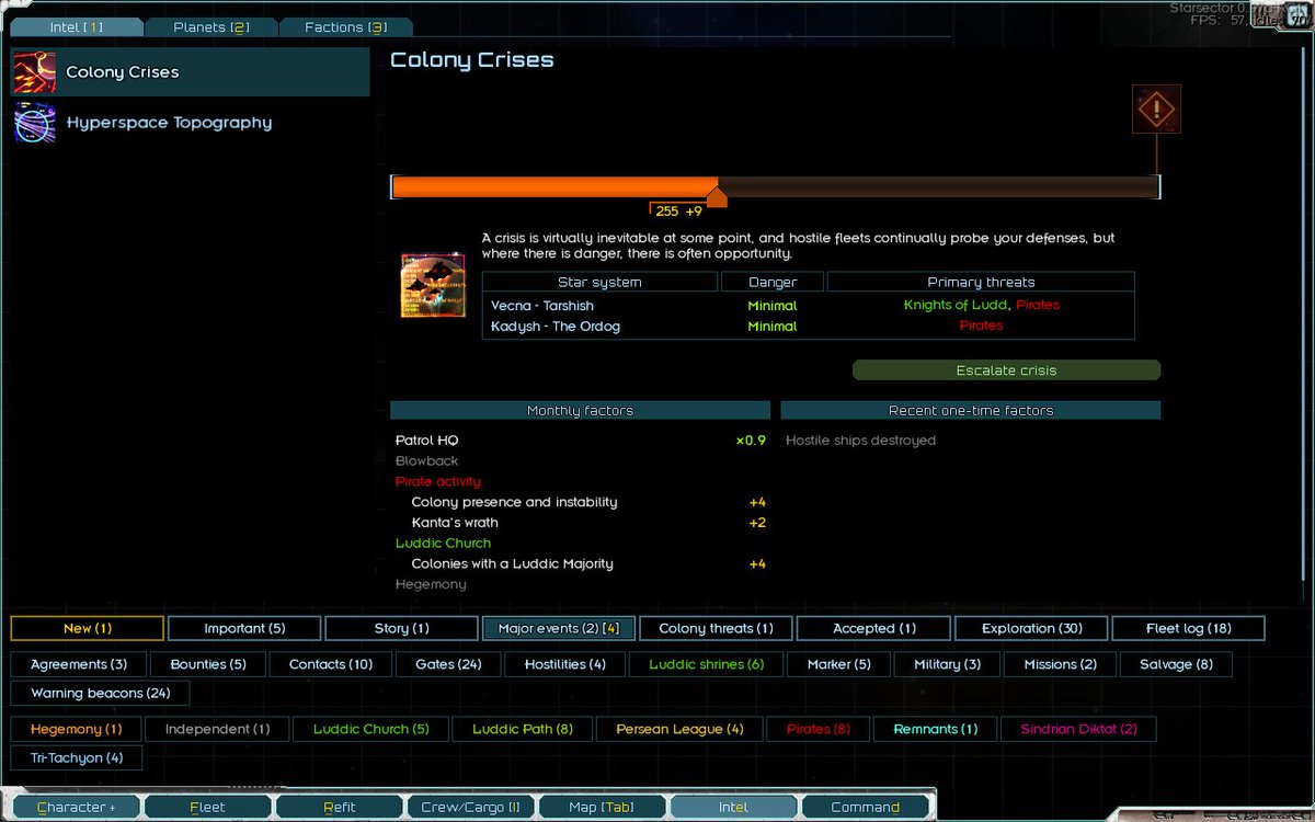 amosolov's tweet image. Added an "escalate crisis" option so that you can accelerate the pace of crises if desired! Should be especially handy later on in the run after most factors have been dealt with, and event progress is slower.
(And, a reminder that I'm also at the other place linked in my bio.)