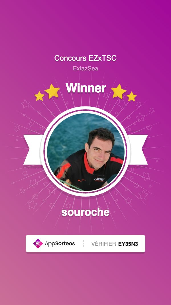 Félicitations à <a href="/souroche/">Anguille Souroche</a> qui remporte un FP pour le Vendée Globe sur <a href="/VirtualRegatta/">Virtual Regatta</a> !
Contacte nous en MP pour courir tout équipé avec <a href="/ExtazSea/">ExtaZ Sea-The SeaCleaners</a> et <a href="/theseacleaners/">The SeaCleaners</a> !

#vg2024 #vendeeglobe #virtualregatta #protectocean #fightplasticpollution