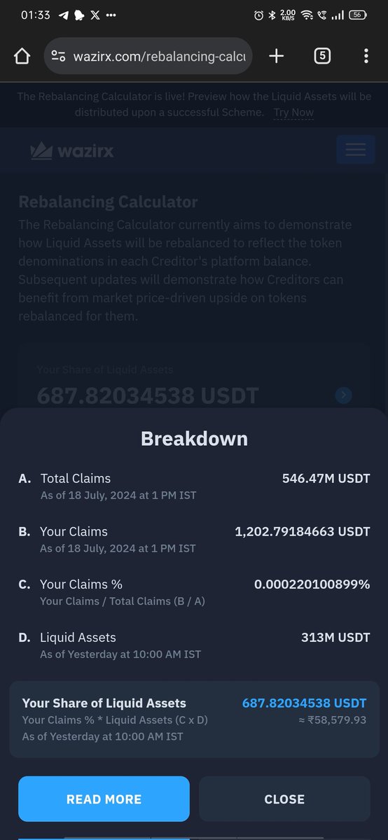harshu_ranjan's tweet photo. I am getting only 19% of my crypto portfolio from #WazirX rebalancing structure 
 Scammer hai tu bsdk @NischalShetty 
Chor bkl . Aur ek humari govt hai andhi jisko kuch nahi dikhta hai na koi mail na koi tweet @cryptoady @BudhilVyas  @IndiasCrypto #WazirXscam #Scam @BJP4India https://t.co/dHIwgQVCLa