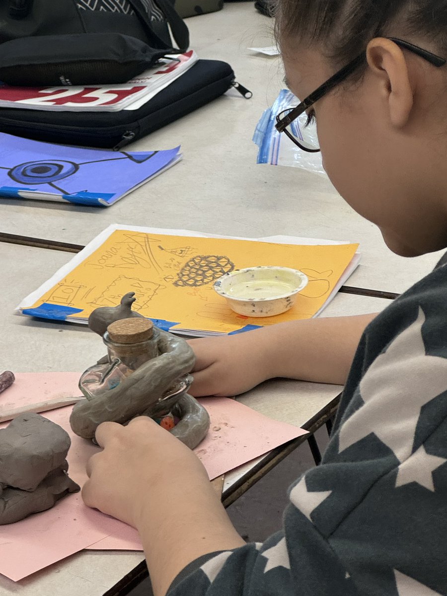 7th grade students are working on their mythical creature in Art class. 
<a href="/D61EJH/">Eisenhower JHS</a>