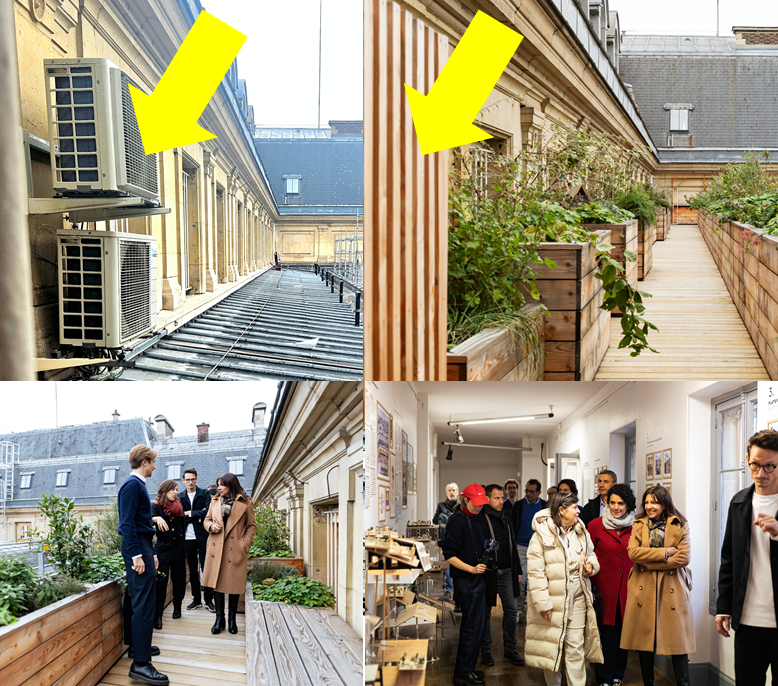 mtwit75's tweet photo. Ils ont osé ‼️ Les climatiseurs de l'Académie du Climat ont été conservés et planqués derrière un paravent, sur le toit végétalisé ⤵️ https://t.co/y53J8LMPlN