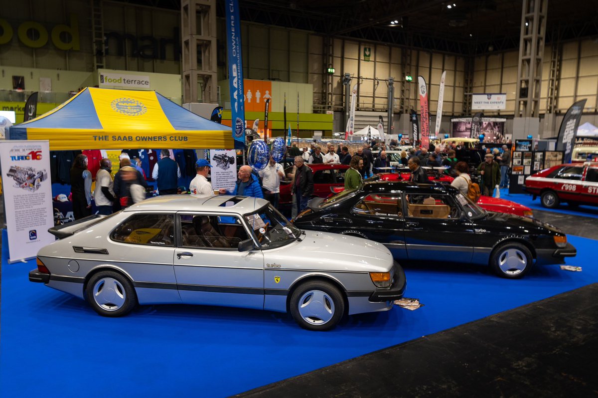 Day 1 complete at the <a href="/ClassicMotorNEC/">Classic Motor Show</a> . Very different stand to normal with four 900 models to celebrate 40 years of Turbo 16 power. With the Classic Motor Show also celebrating 40 years, it ties in beautifully. 
<a href="/SaabOwnersClub/">Saab Owners Club</a>