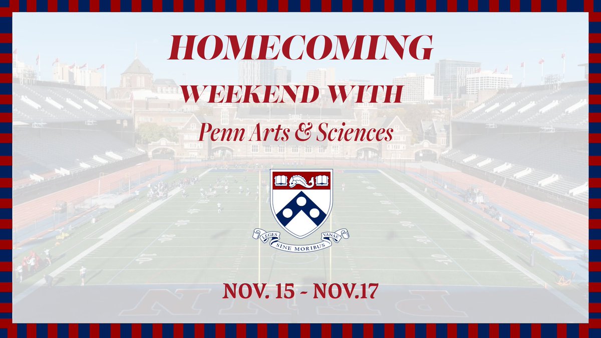Penn Arts & Sciences (@pennsas) on Twitter photo Celebrate #HomeSweetPenn at our table on Shoemaker Green next Saturday, 11/16. We can't wait to see you show up and show out with #PennPride at this year's homecoming!
<a href="/Penn/">Penn</a> <a href="/CollegeAtPenn/">College at Penn</a> <a href="/Pennalumni/">Penn Alumni</a> <a href="/PennLifelong/">Penn Alumni Lifelong Learning</a> Celebrate #HomeSweetPenn at our table on Shoemaker Green next Saturday, 11/16. We can't wait to see you show up and show out with #PennPride at this year's homecoming!
<a href="/Penn/">Penn</a> <a href="/CollegeAtPenn/">College at Penn</a> <a href="/Pennalumni/">Penn Alumni</a> <a href="/PennLifelong/">Penn Alumni Lifelong Learning</a>