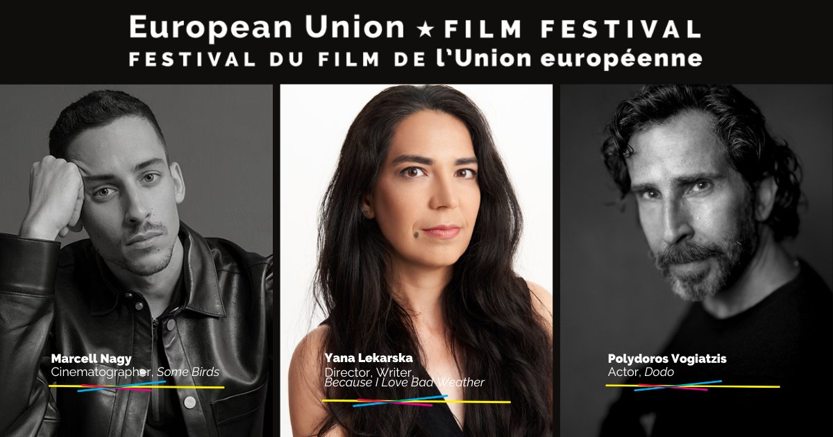 Get a #BTS look 🎬. This year's #EUFF guests are:

🇭🇺  Marcell Nagy (Cinematographer) / Nov. 15
🇧🇬 Yana Lekarska (Writer/Director) / Nov. 16
🇬🇷 Polydoros Vogiatzis (Actor) / Nov. 17

<a href="/EUinCanada/">European Union in Canada</a> <a href="/OttawaArtG/">Ottawa Art Gallery | Galerie d'art d'Ottawa</a> <a href="/HungaryinCanada/">Hungary in Canada</a> <a href="/GreeceInCanada/">Embassy of Greece</a>
