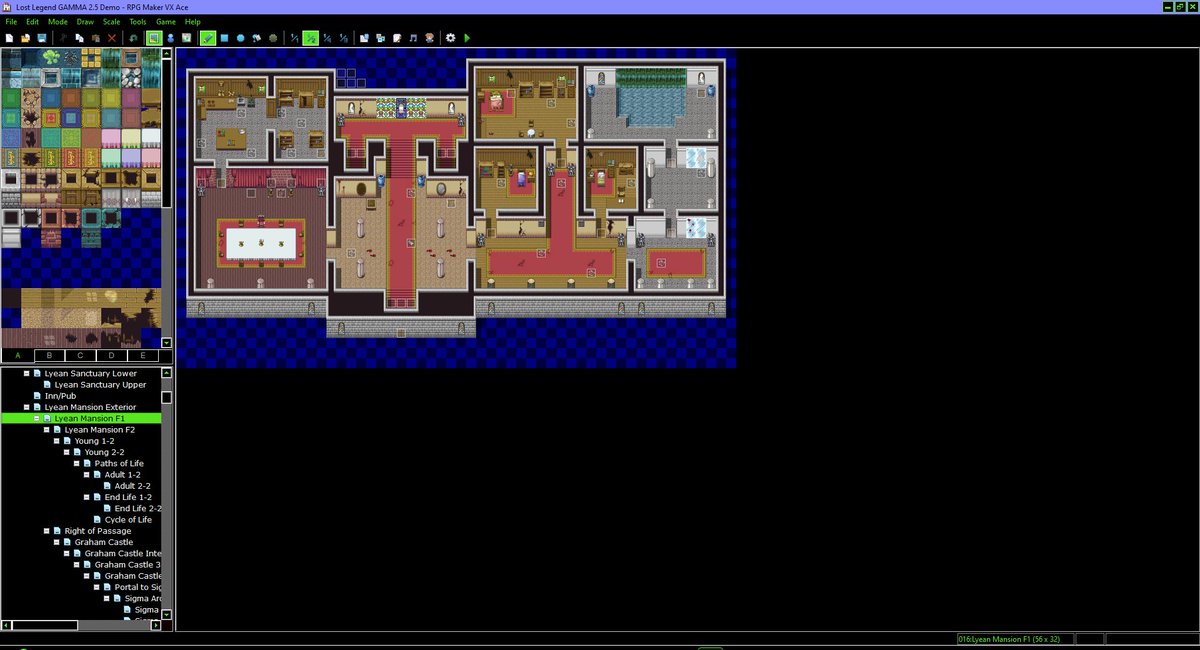 KeeperNovaIce's tweet photo. Some of my favorite maps I made for Lost Legend. I really have to dust off this project. Work on something. Making time for Game Dev has been difficult.

Examples are as shown:

1. Lyean Mansion
2. Temple of Life
3. Lyean Shrine
4. Figros Pass

#LostLegend #GameDev #IndieGameDev #IndieGame #RPGMaker #SoloDev #IndieDev #Design