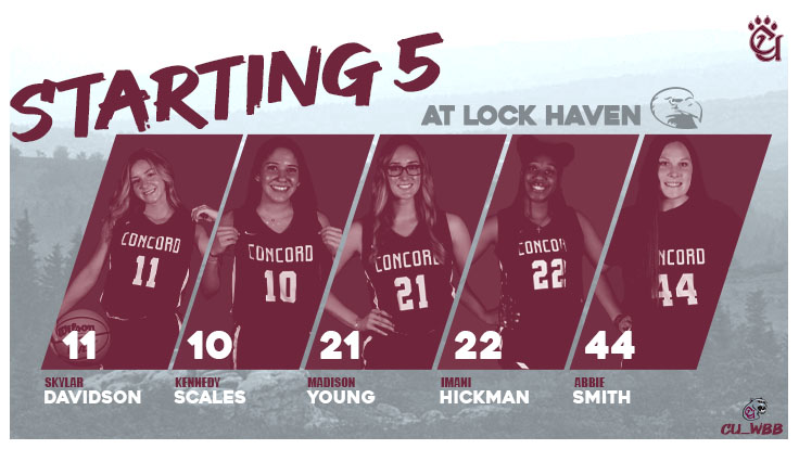 .<a href="/CU_WBB/">Concord Womens Basketball</a> Starting Lineup @ Lock Haven