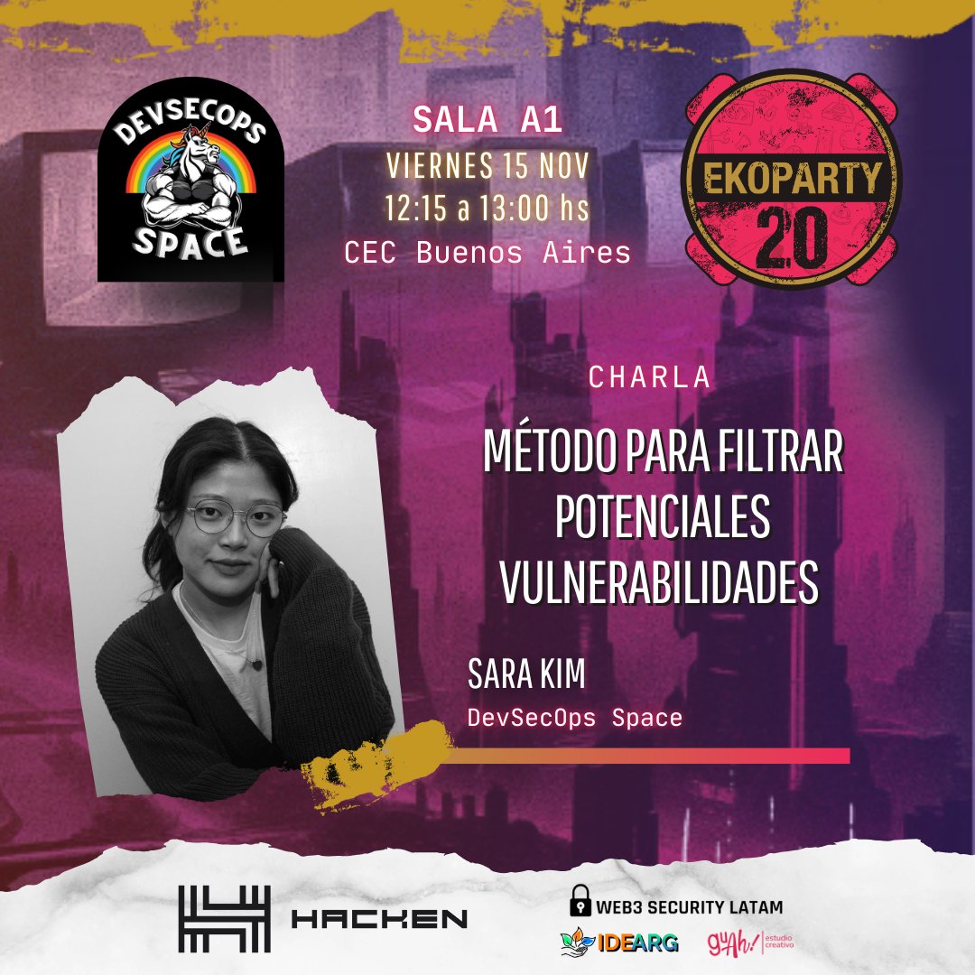 DevSecOps_eko's tweet photo. Método para filtrar potenciales vulnerabilidades

🎤 Sara Kim

Filtra falsos positivos en firmware con una innovadora combinación de ejecución simbólica y mocking.

---

SALA A1 | Viernes 15 Noviembre de 12:15 a 13:00 hs
@ekoparty  CEC Buenos Aires https://t.co/c1hhQ3u0z5