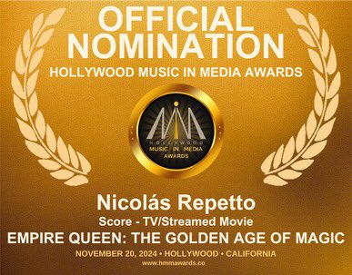 CDO7's tweet image. We are thrilled to announce that Empire Queen has been nominated for another award.  Our tremendous score, by @repettomuzik  is up for a HMM award.