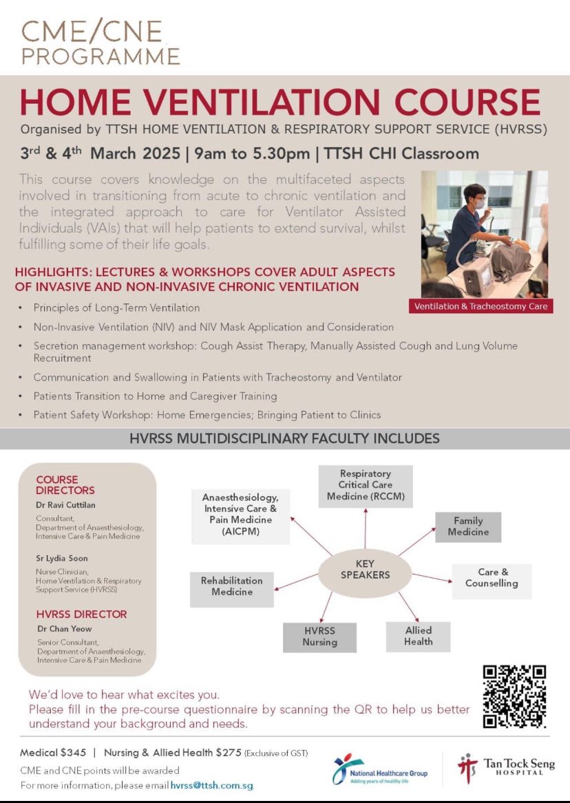 For those in the network who are from further afield, or fancy a trip and looking for a fantastic course in Home Mechanical Ventilation.