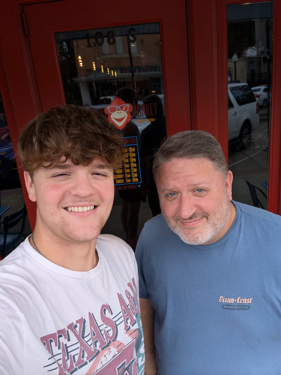 In College Station with local legend  <a href="/AggiesToday/">Jaxson Callaway (AT)</a> 😉 for the <a href="/Lion_Athletics/">East Texas A&M Lion Athletics</a> basketball game against <a href="/aggiembk/">Texas A&M Basketball</a>