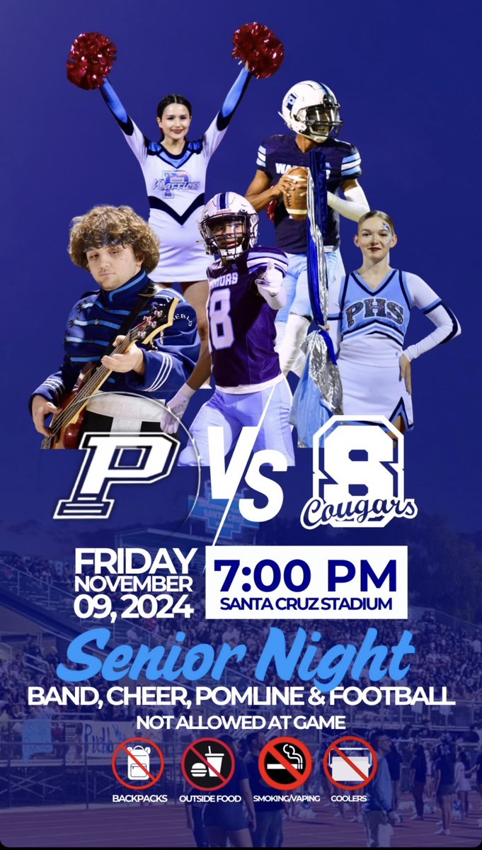 AD_Miggs's tweet photo. Final Football Game of the Season! Please come out and support our Warriors Tonight. #WarriorBlock @PuebloAthletics @PuebloFootball https://t.co/i824uYkjP0