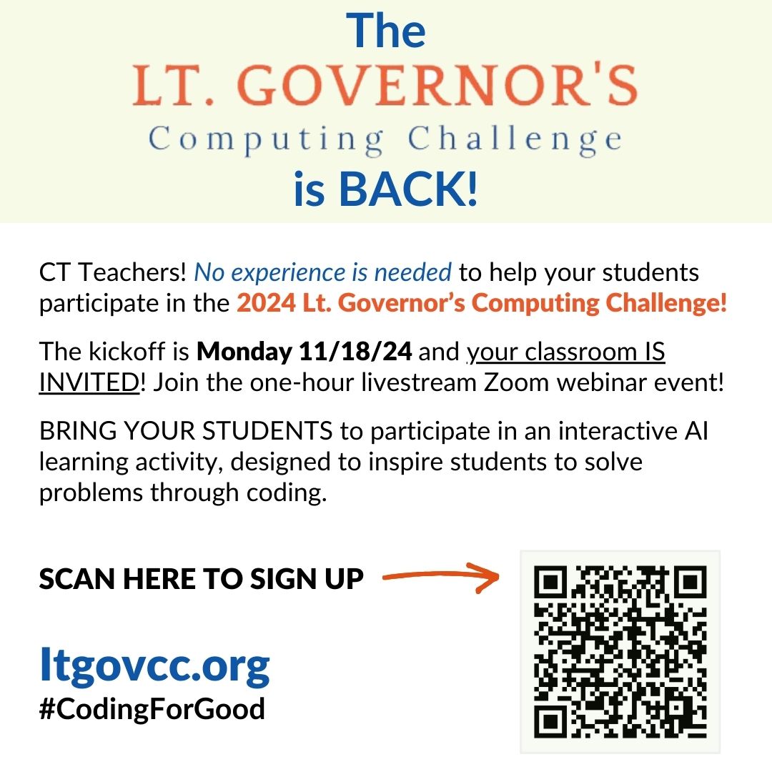 readyCTED's tweet image. The 2024 Lt. Governor&apos;s Computing Challenge is ON! #CodingForGood