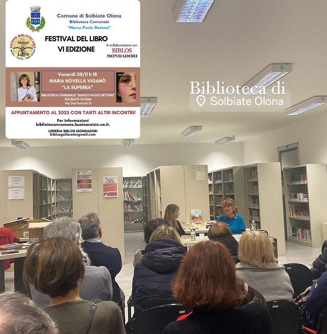 ghlucio's tweet photo. Maria Novella Viganò ha presentato il suo primo romanzo “La superba” nella Biblioteca Comunale di Solbiate Olona. Le belle sorprese della #bibliotecacomunale
#marianovellavigano #lasuperba #solferinolibri #FestivalDelLibro
#libridaleggere https://t.co/gDeBn2Smc1