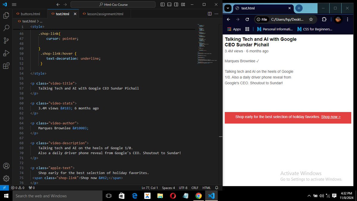Mudia_great1's tweet image. Unlocking CSS Text Secrets!

Today's key takeaways:

CSS text underline properties (text-decoration)
Text elements (&amp;lt;p&amp;gt;, &amp;lt;h1-6&amp;gt;, &amp;lt;span&amp;gt;)
Using &amp;lt;span&amp;gt; for targeted text styling

Improving my web development game! #FrontEnd #CSS #TextElements #WebDevelopment