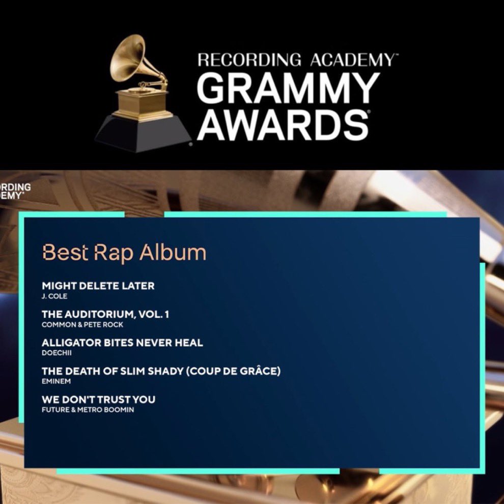 JColeVillle's tweet image. J. COLE’S MIGHT DELETE LATER HAS BEEN NOMINATED IN GRAMMYS FOR ‘BEST RAP ALBUM’ 👀