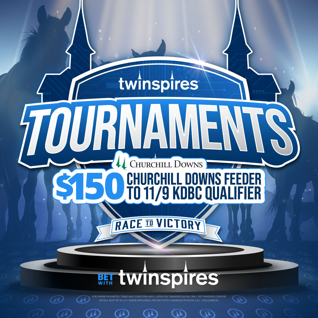 TwinSpires's tweet image. 🌹 🏆 KDBC FEEDER 🌹 🏆 

Today @ChurchillDowns, we have a last chance $150 live bankroll feeder to the 11/9 $400 Churchill Downs KDBC Qualifier!

Every 8 entries triggers a seat!

#RaceToVictory ⤵️ 

spr.ly/6012St52n