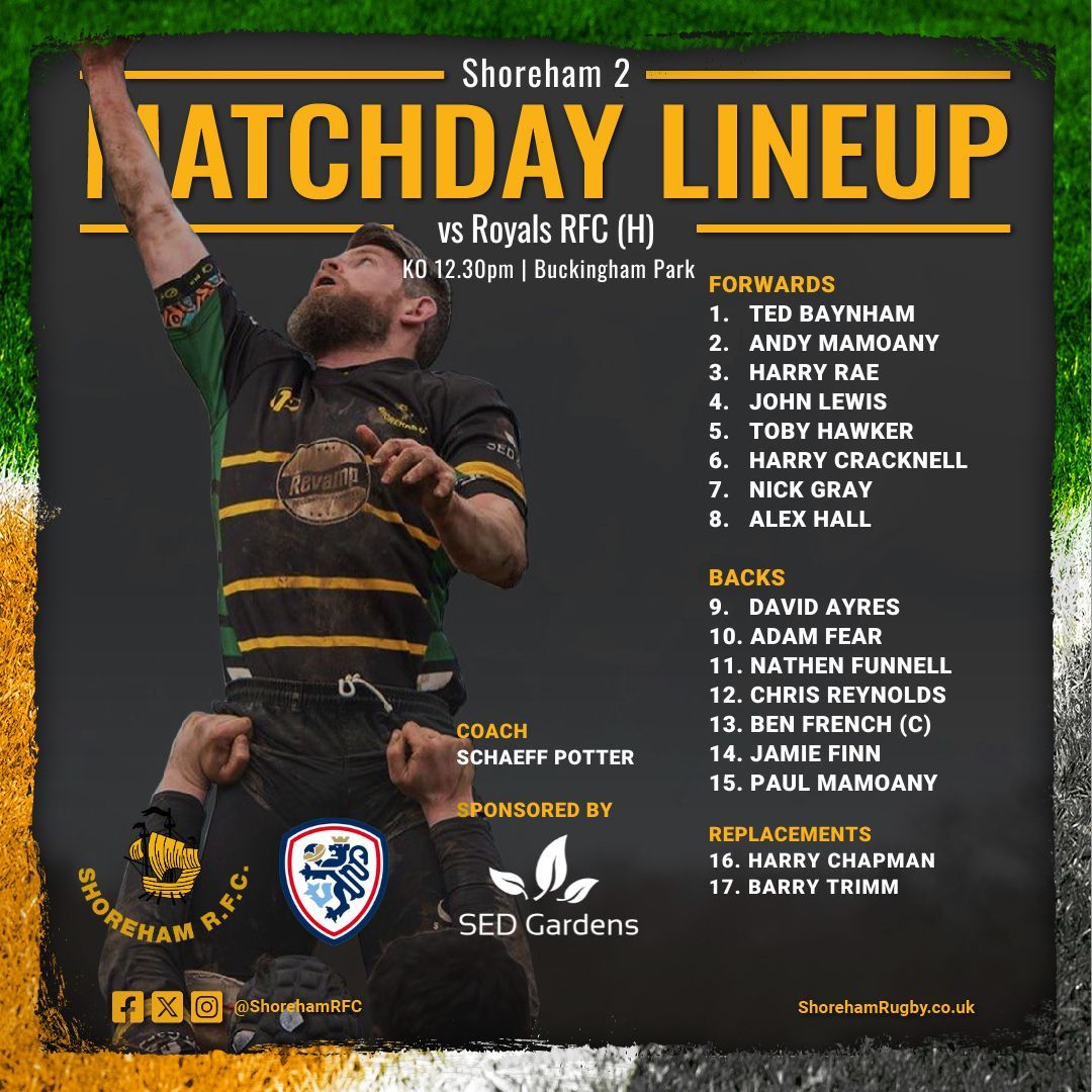 Shoreham Rugby Club (@shorehamrfc) on Twitter photo ๐Rugby is back!
Our 1st XV travel away to <a href="/DitchlingRugby/">Ditchling Rugby Club</a>, KO 2, our 2nd XV host <a href="/RoyalsRFCJersey/">RoyalsRFCJersey</a> in an early kick-off at Buckingham Park, KO 12.30
Big thanks to our matchday sponsors <a href="/BriantComms/">Briant Communications</a> and SED Gardens (buff.ly/40NE6DV) ๐
UP THE HAM๐ ๐Rugby is back!
Our 1st XV travel away to <a href="/DitchlingRugby/">Ditchling Rugby Club</a>, KO 2, our 2nd XV host <a href="/RoyalsRFCJersey/">RoyalsRFCJersey</a> in an early kick-off at Buckingham Park, KO 12.30
Big thanks to our matchday sponsors <a href="/BriantComms/">Briant Communications</a> and SED Gardens (buff.ly/40NE6DV) ๐
UP THE HAM๐