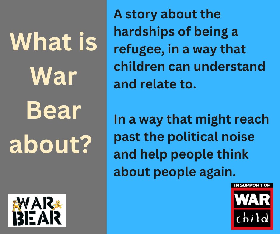 MatthewJamesAr2's tweet photo. 2 wks to go til War Bear hits the shelves!
War Bear: a beautifully illustrated short story capturing the imagination &amp; addressing themes of courage, friendship, &amp; resilience. For every copy sold, a donation of £1 will be made to @WarChildUK
Buy from 21 Nov https://t.co/nzVV45QY2n https://t.co/3mFVjKj136