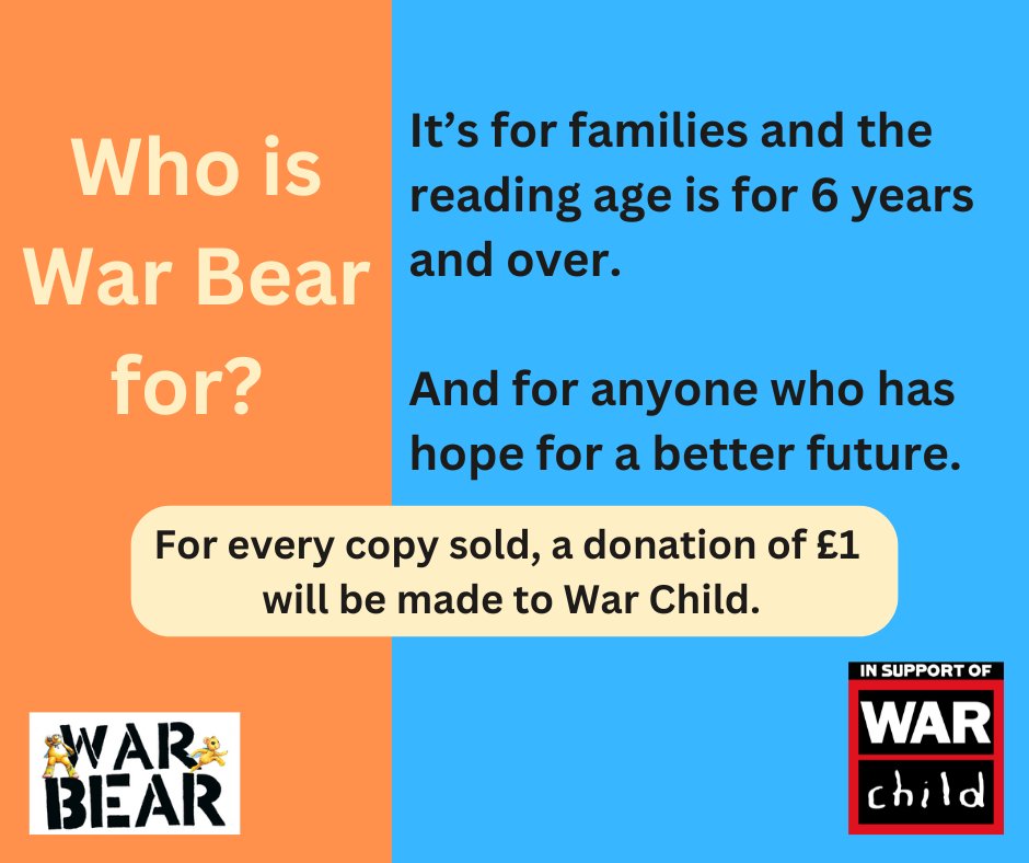 MatthewJamesAr2's tweet photo. 2 wks to go til War Bear hits the shelves!
War Bear: a beautifully illustrated short story capturing the imagination &amp; addressing themes of courage, friendship, &amp; resilience. For every copy sold, a donation of £1 will be made to @WarChildUK
Buy from 21 Nov https://t.co/nzVV45QY2n https://t.co/3mFVjKj136