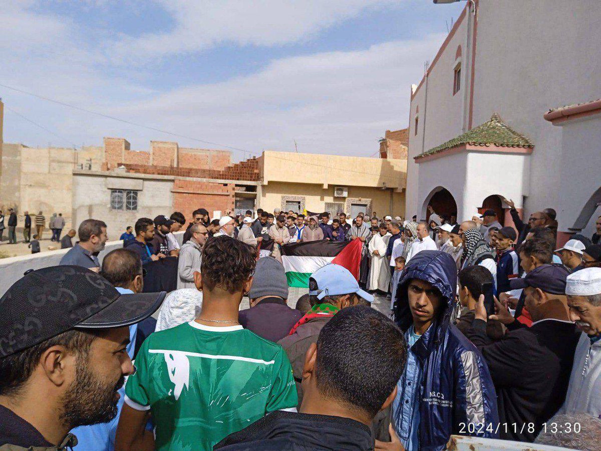 QudsNen's tweet photo. Demonstrations were held in Morocco today for Palestine and Lebanon against the Israeli occupation’s aggression. https://t.co/2Aq3kKkCcm