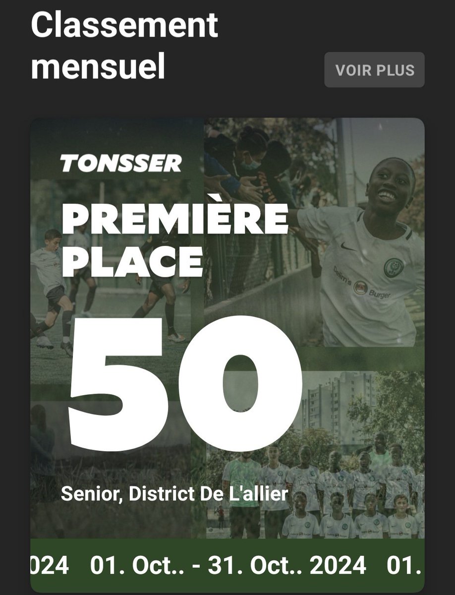 FootAmateur03's tweet photo. 𝐂𝐋𝐀𝐒𝐒𝐄𝐌𝐄𝐍𝐓 𝐌𝐄𝐍𝐒𝐔𝐄𝐋 𝐎𝐂𝐓𝐎𝐁𝐑𝐄 

📍 |#DistrictAllier
🎽 | #Seniors
🏆 | #championnats [ D1/D2/D3/D4/D5 ]
🎯 | #classementjoueurs
📆 | #Octobre 

#football #classement #applicationTonsser #Tonsser #saison20242025
https://t.co/AlUBO6eLPR https://t.co/XwvnumBdoa
