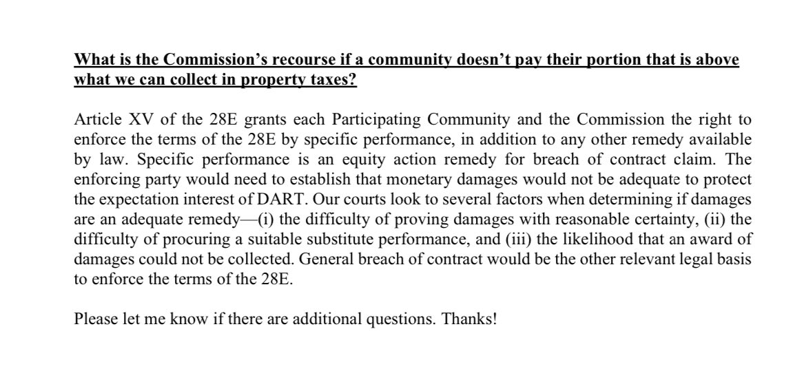 alec_dmi's tweet photo. Can’t state enough how much I love that the legal memo addressing DART member communities concerns on governance and funding is signed “Thanks!” https://t.co/2f01B1ZQJc